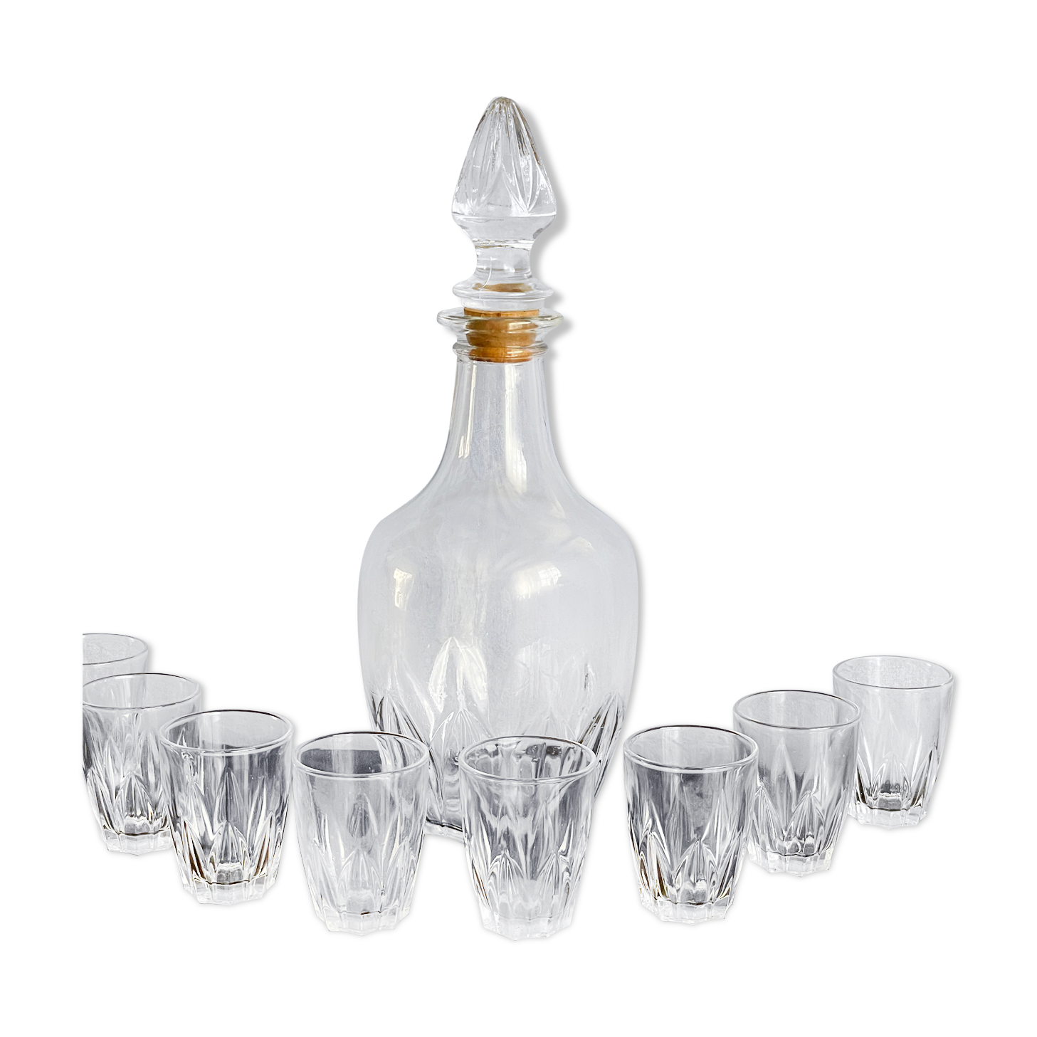 Service à liqueur monaco vintage ancien en verre