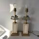 Le Dauphin Pair of Frugiere Lamps 1960-1970 Fruit Crystal Hollywood Re