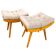Poufs en érable massif de style mid-century avec cadres courbés, années 1960.