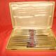 Set of 12 table knives and 12 cheese knives in bone and stainless steel.