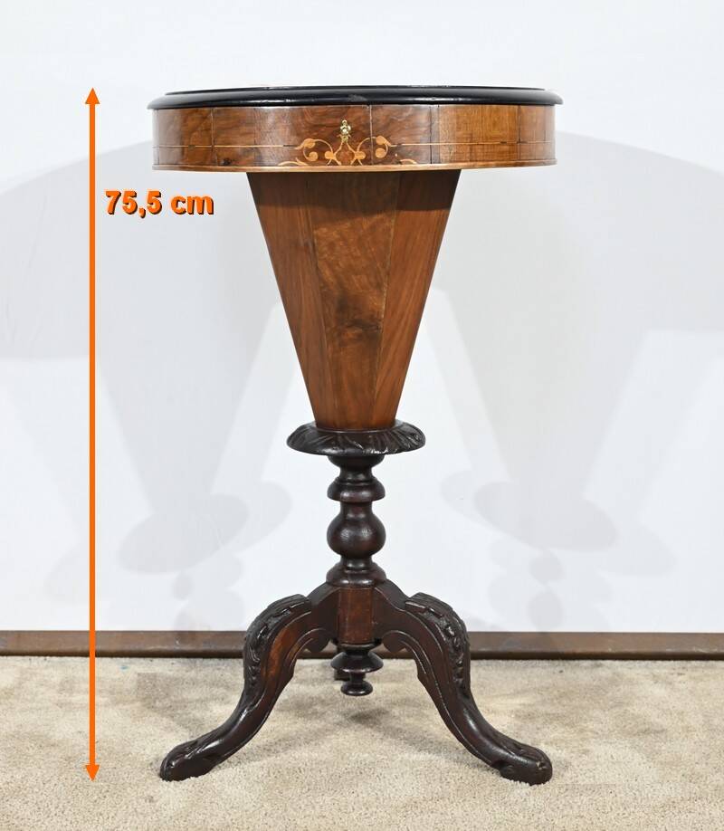 Trumpet Table for Work and Games, Walnut – Late 19th Century