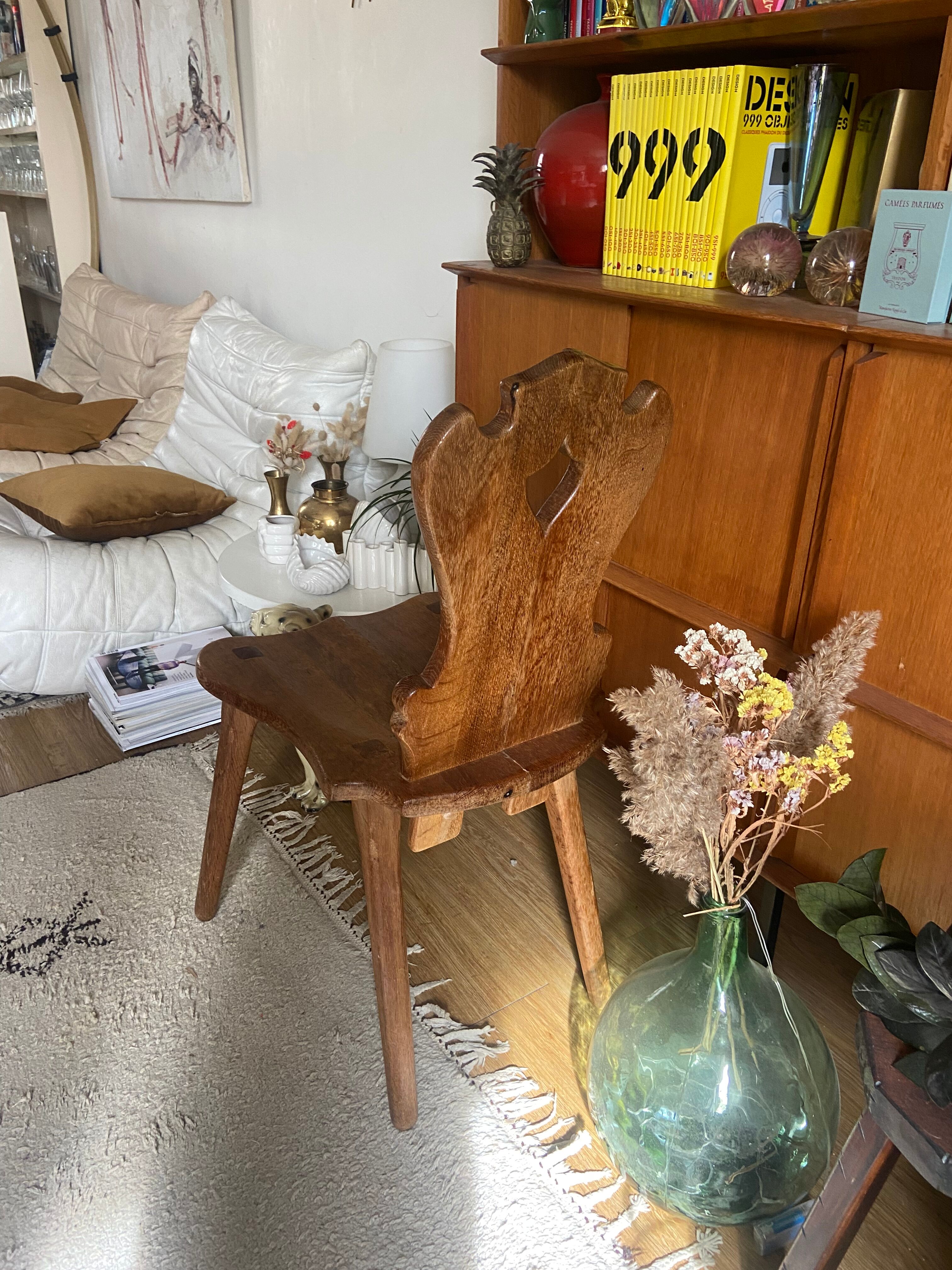 Alpine chair in vintage solid oak