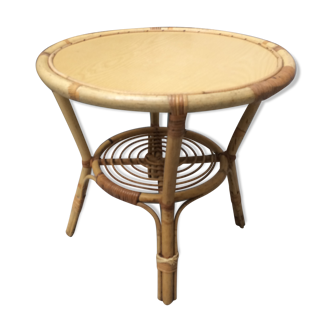Rattan side table
