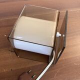 Cube table lamp in smoked plexiglass 70s