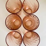 Lot of 6 vintage glasses Rosaline Arcoroc 80s