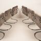 Guido Faleschini Italian Astro Chrome and Taupe Suede Armchairs for i4 Mariani