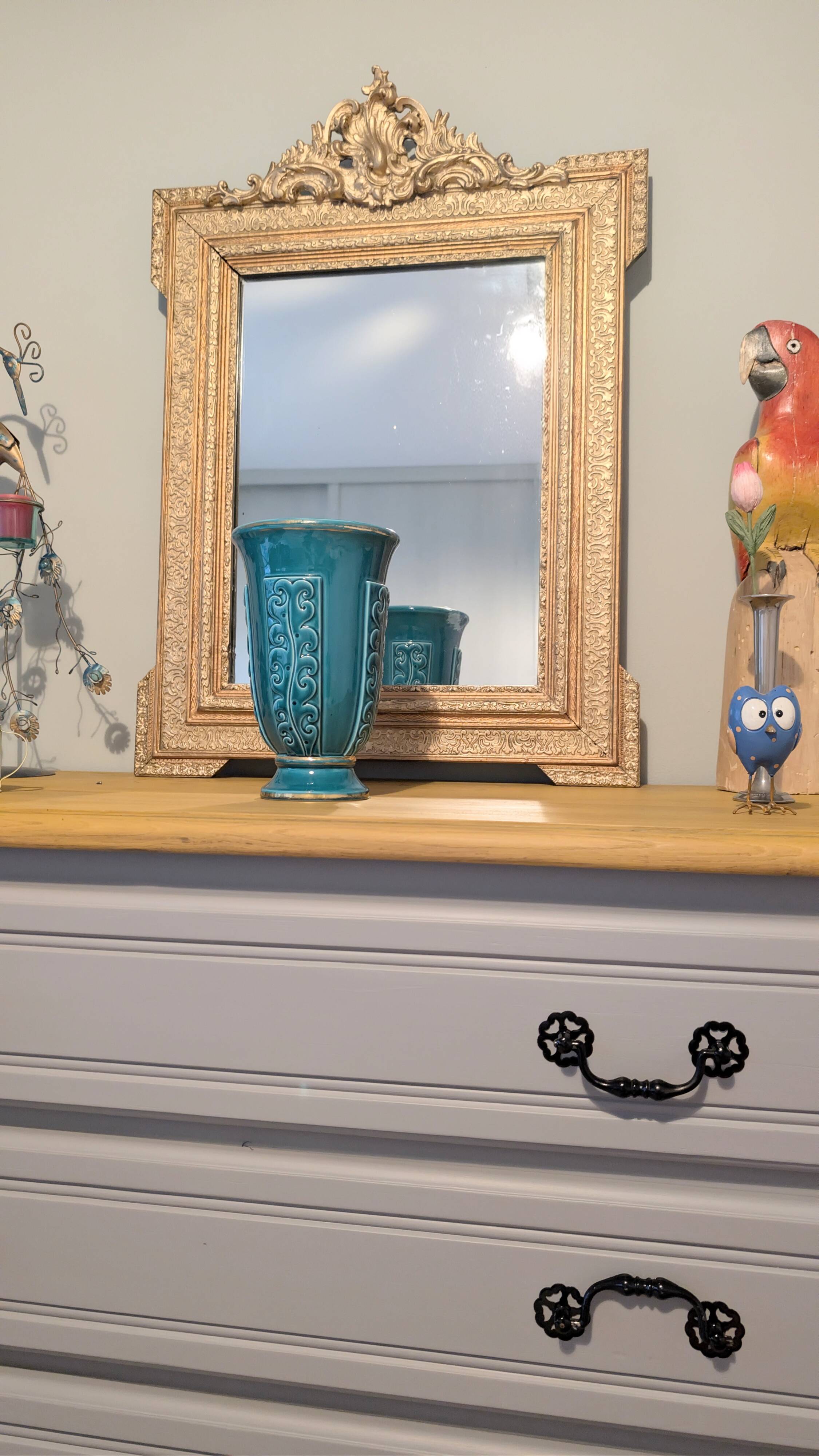 Ocean blue Verceram vase — French art ceramics