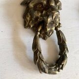 Pair of bronze door knockers - Empire lion head handles