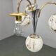 Art Deco Chandelier, Marble Glass, Brass & Chrome, 1930s