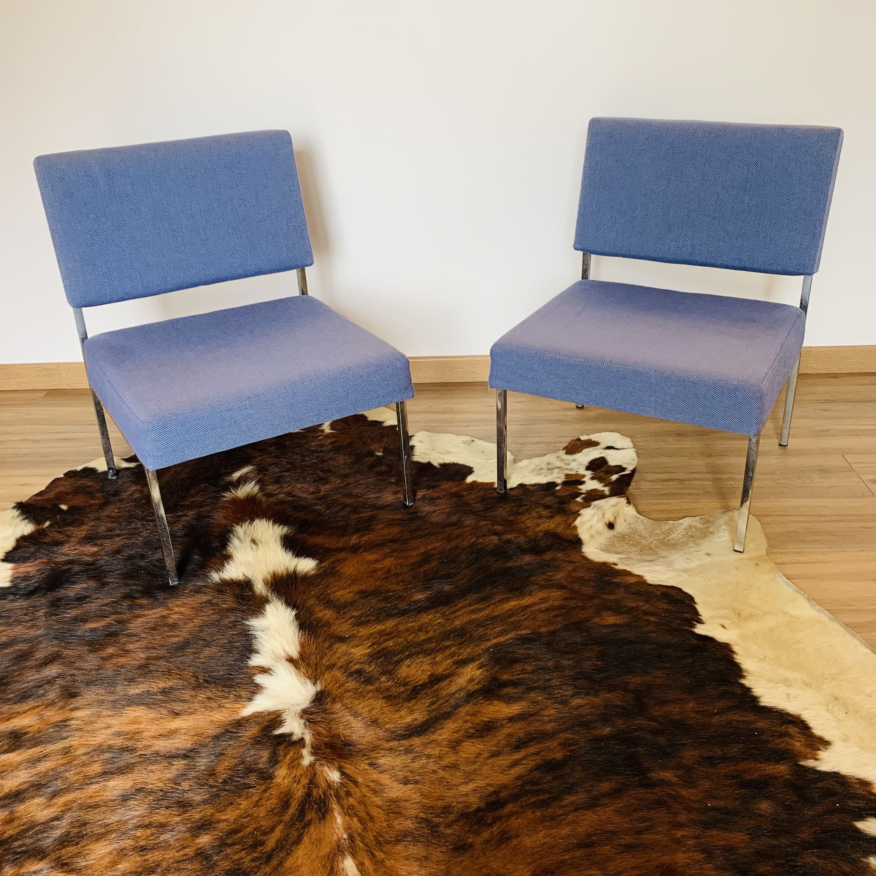 2 blue heaters - fabric and metal