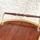Vintage bar trolley in matte gold metal and melamine 1960