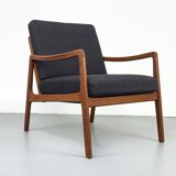 Fauteuil lounge FD-109 en teck par Ole Wanscher pour France & Son, années 1960