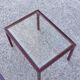 Nesting tables in burgundy lacquered metal and brass, France 1950s