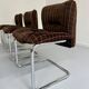 6 old tubular and velvet chairs Italian design from the 70s