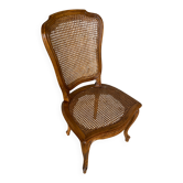 Antique chair louis xv style cherry wood + vintage caned seat