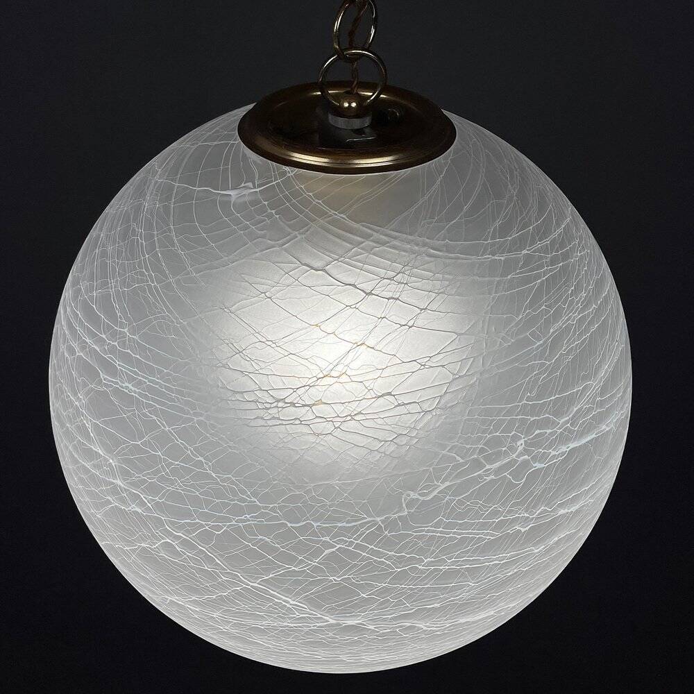Large vintage Murano glass lamp, swirling Italian design, 1970s.