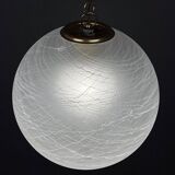Large vintage Murano glass lamp, swirling Italian design, 1970s.