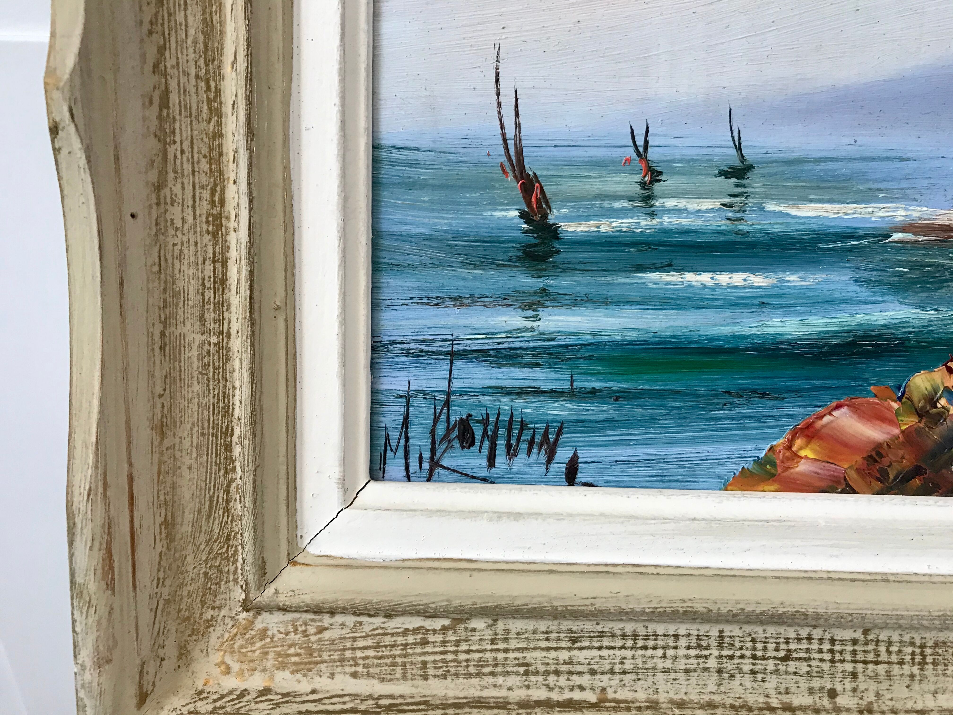 Old landscape painting calanques signed