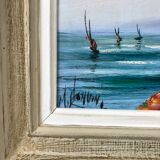 Old landscape painting calanques signed