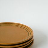 Set of 4 stoneware dessert plates with Sarreguemines edging, Made in France, 1970