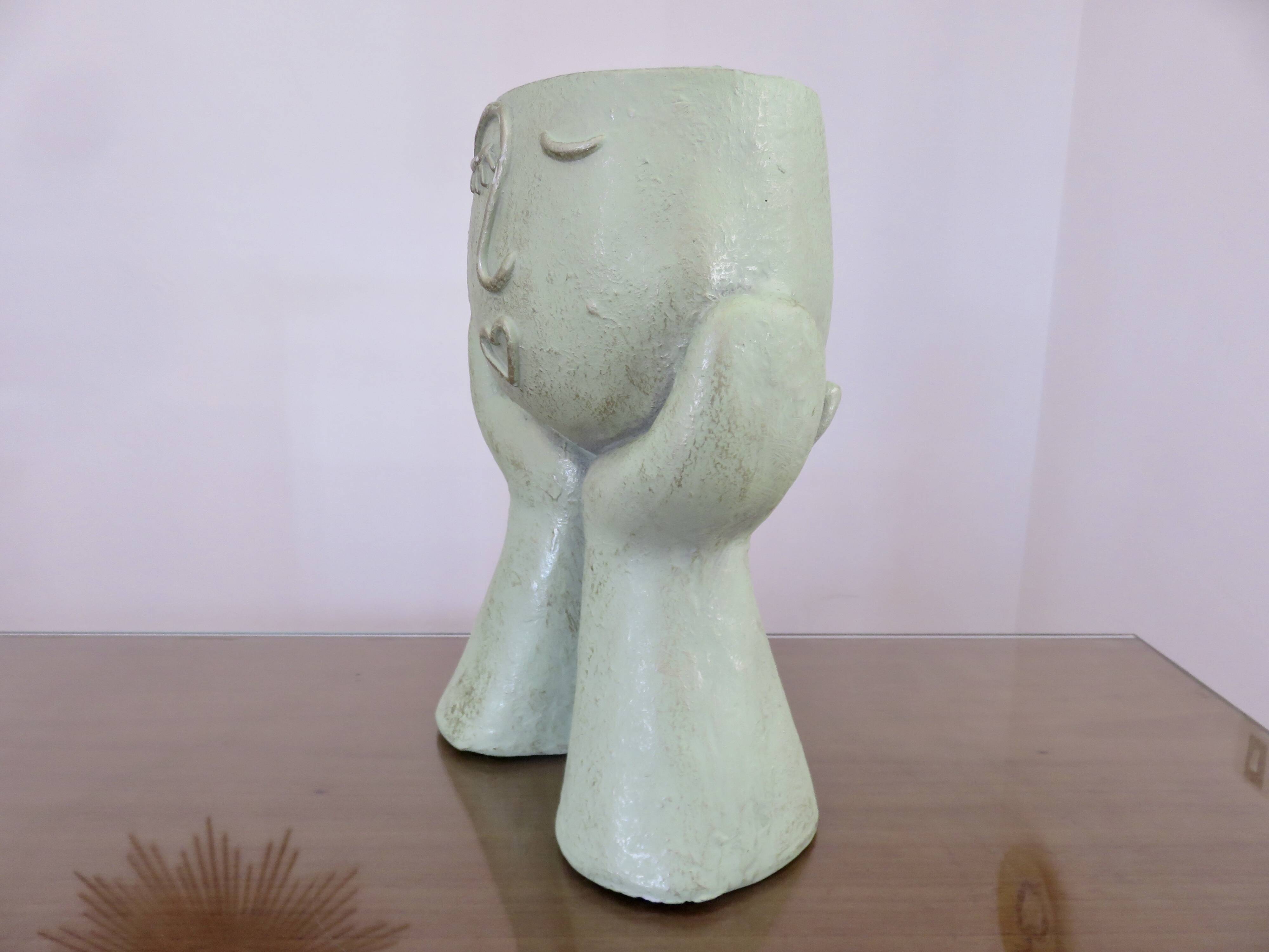 Large anthropomorphic vase made of thick fibreglass, 1980s-1990s.