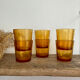 6 amber glasses Sierra vintage