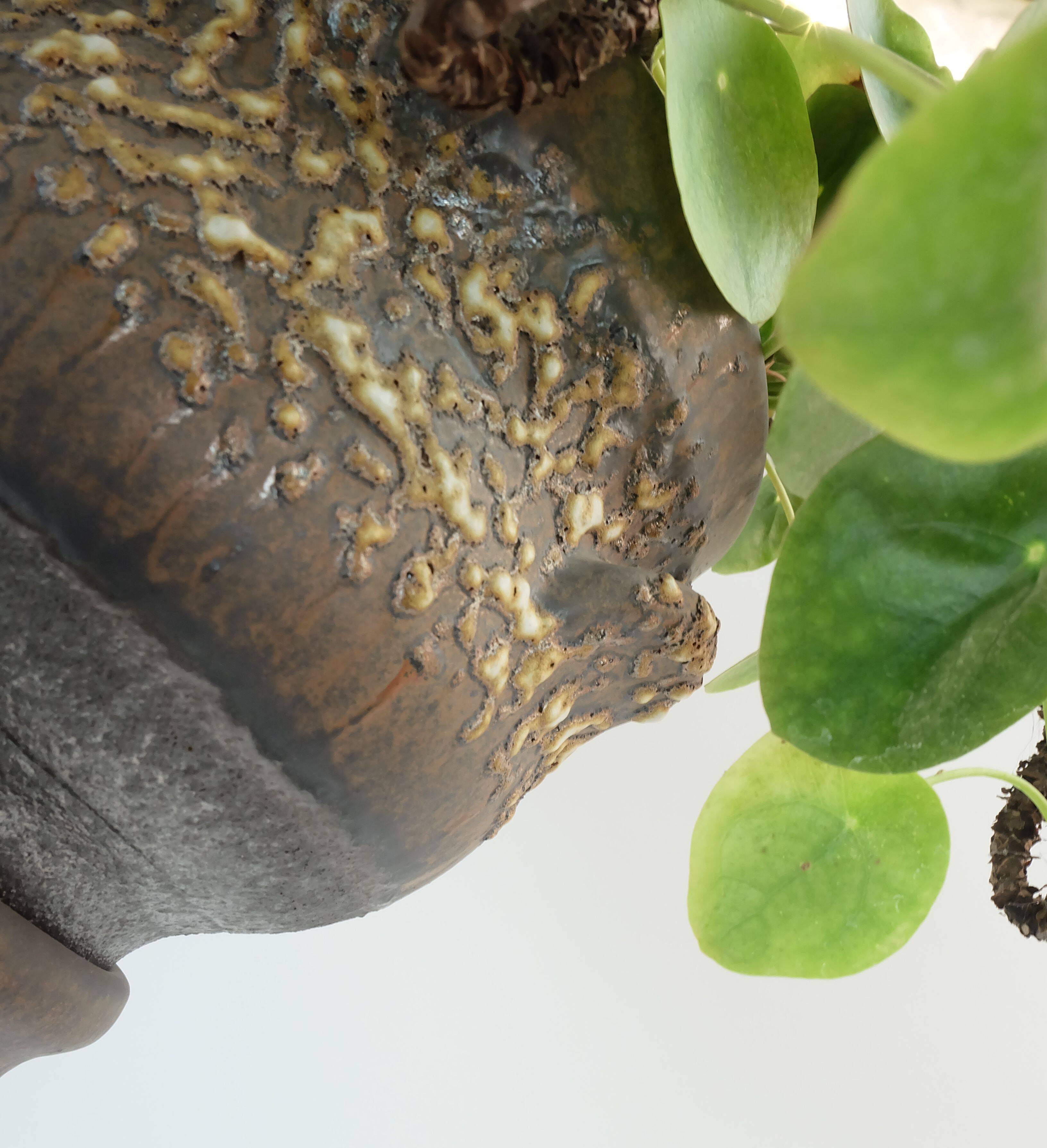 rare large jopeko PLANT STAND plant pot with base fat lava ceramic 1970s