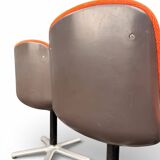4 vintage chairs, model 231/5 in orange fabric by Wilkhahn.