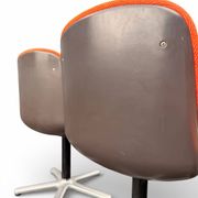4 chaises, fauteuils vintage modèle 231/5 en tissu orange par Wilkhahn