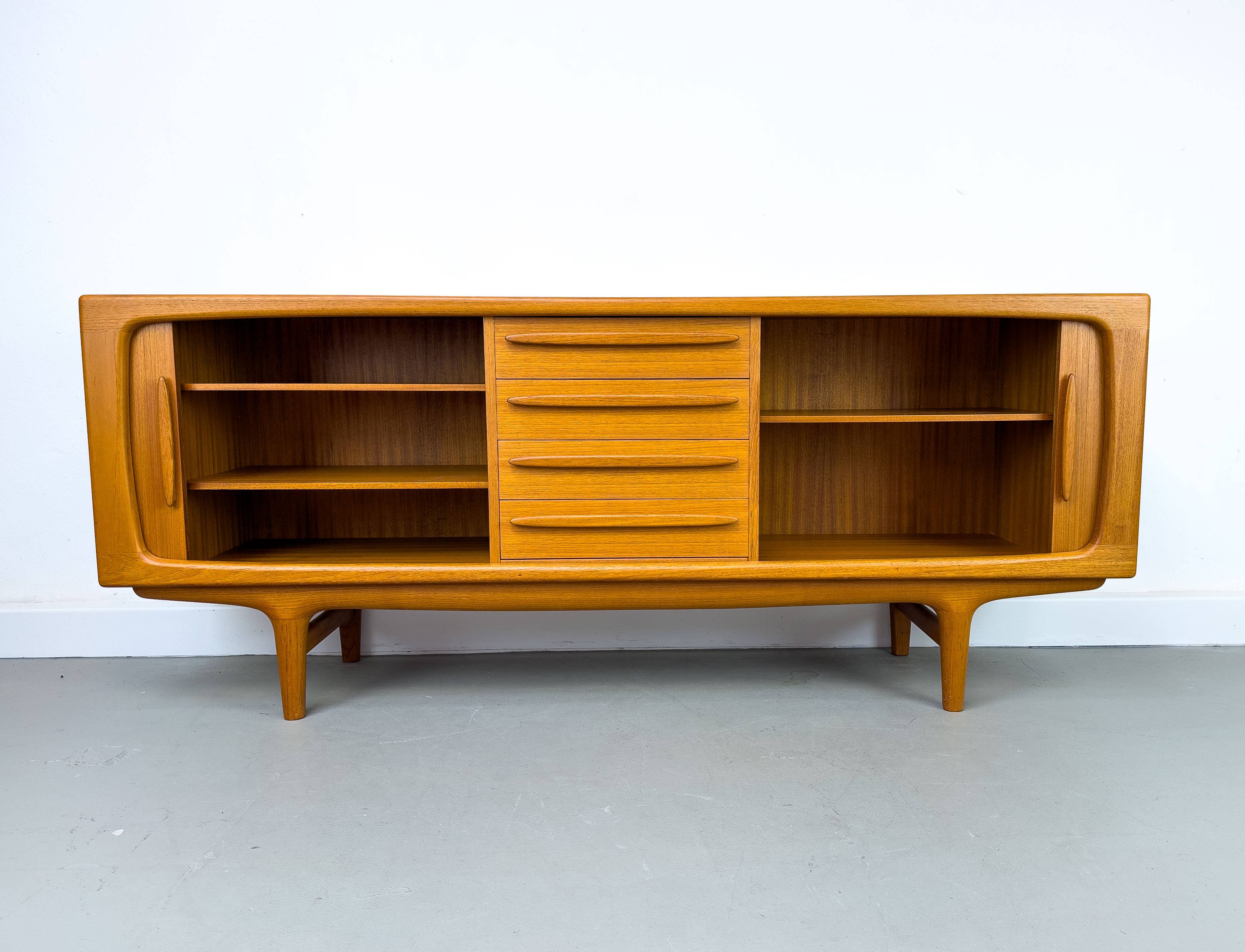 Danish Teak Sideboard with Tambour Doors from CFC Silkeborg, 1970s