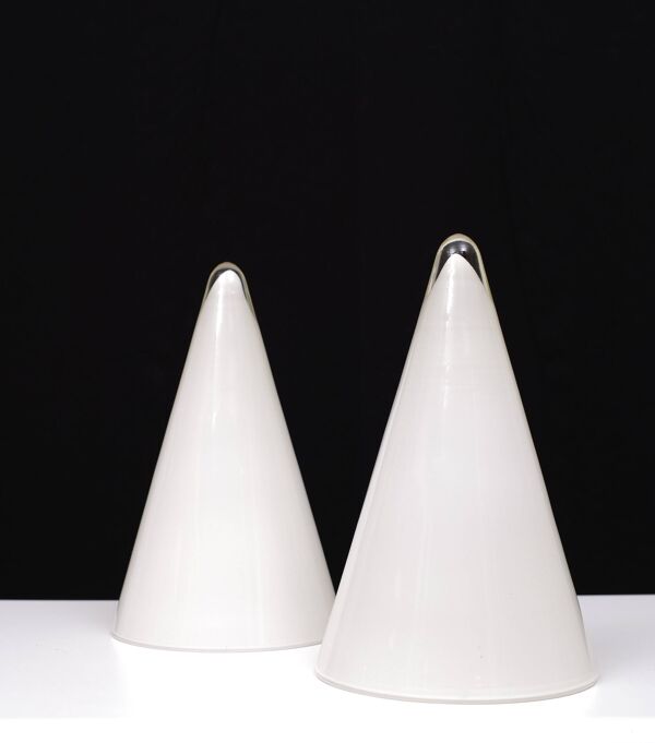 paire de lampes de table en verre tipi années 1970 France