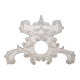 Large rococo fronton in stucco and carved wood, patinated white with an oculus.