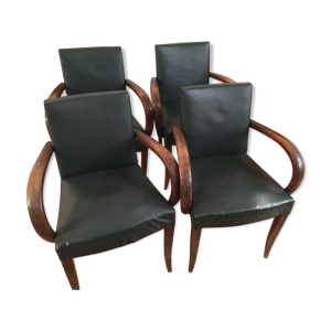 4 fauteuils bridge skai - vert