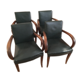 4 fauteuils bridge skai vert