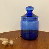 Vintage cobalt blue glass jar