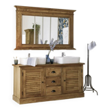 150cm solid pine vanity unit