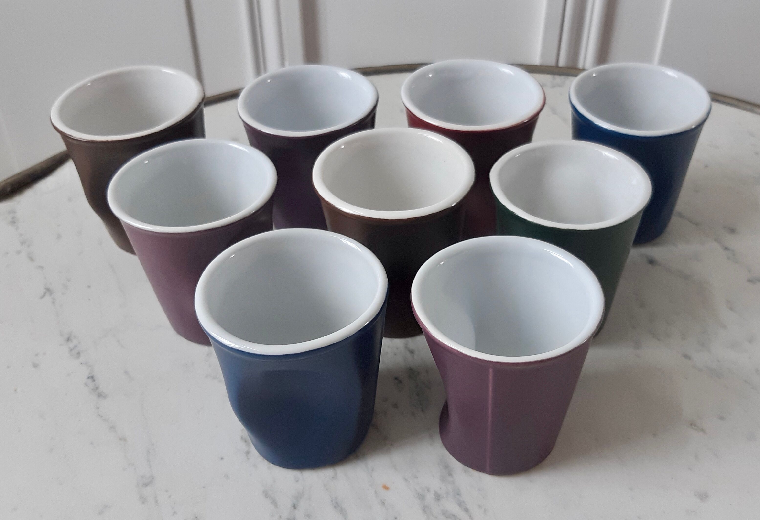 Set of 9 crumpled espresso cups Revol