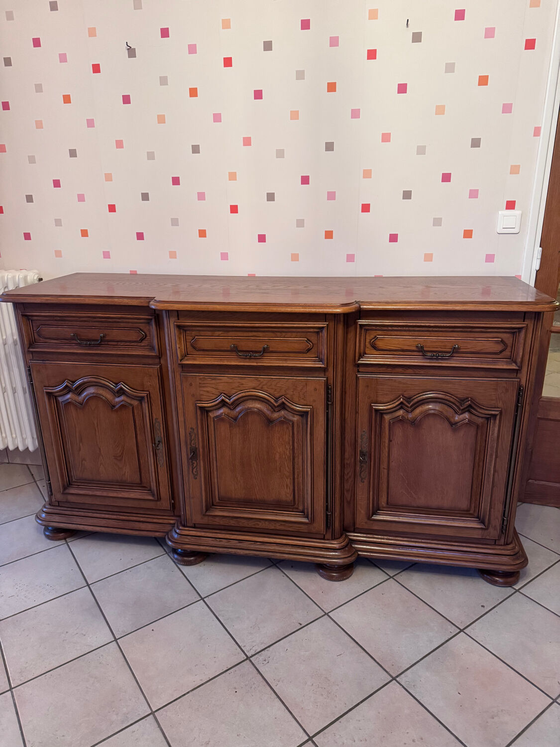 Rustic style low buffet with 3 doors