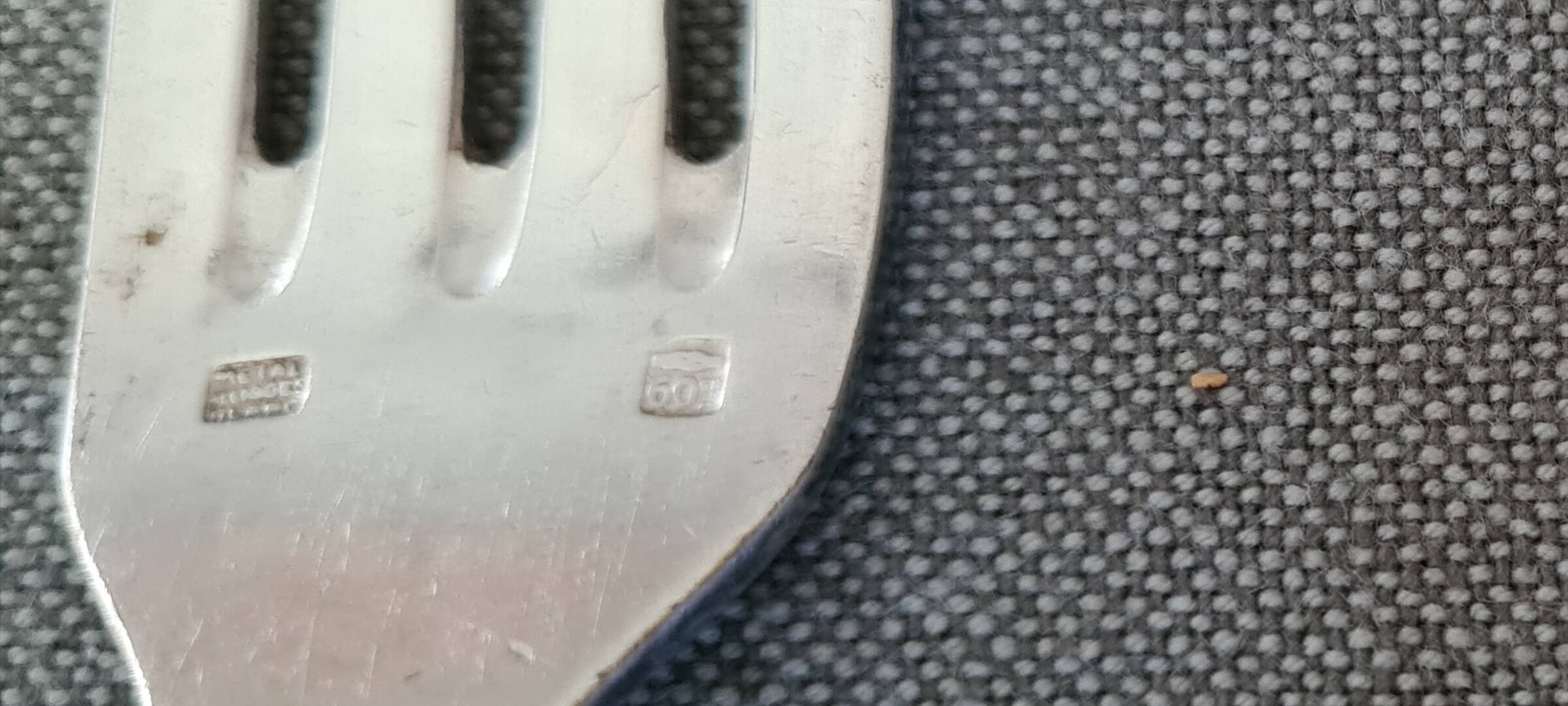 Silver metal cutlery