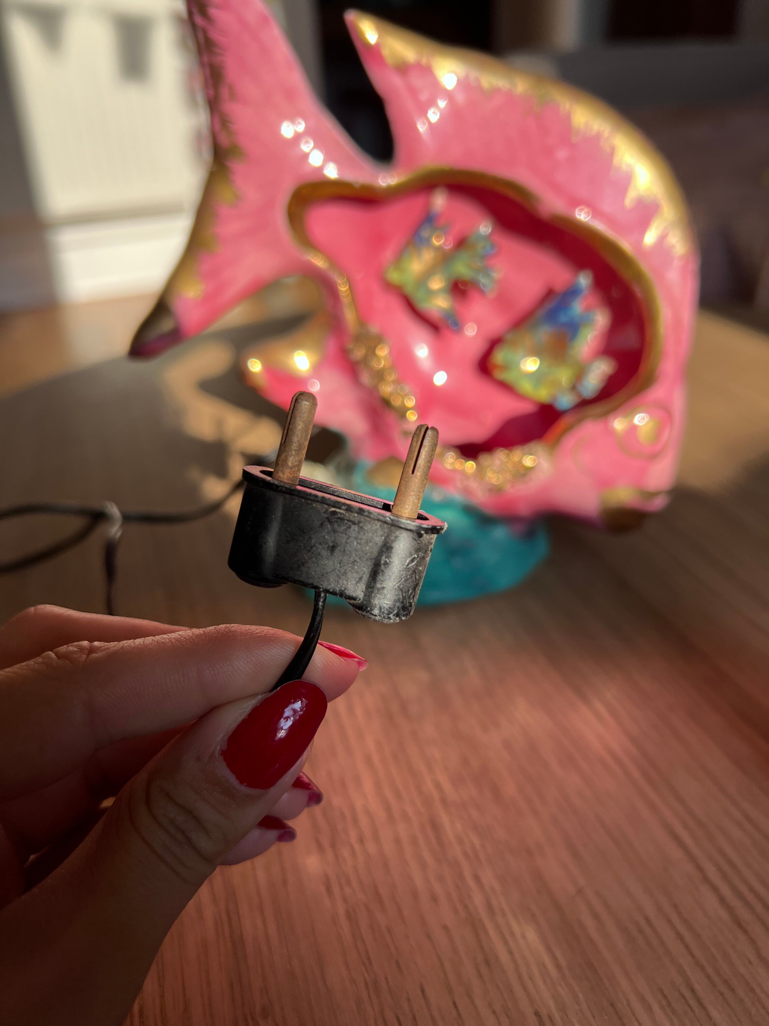 Ceramic fish lamp slip 1950s-60s