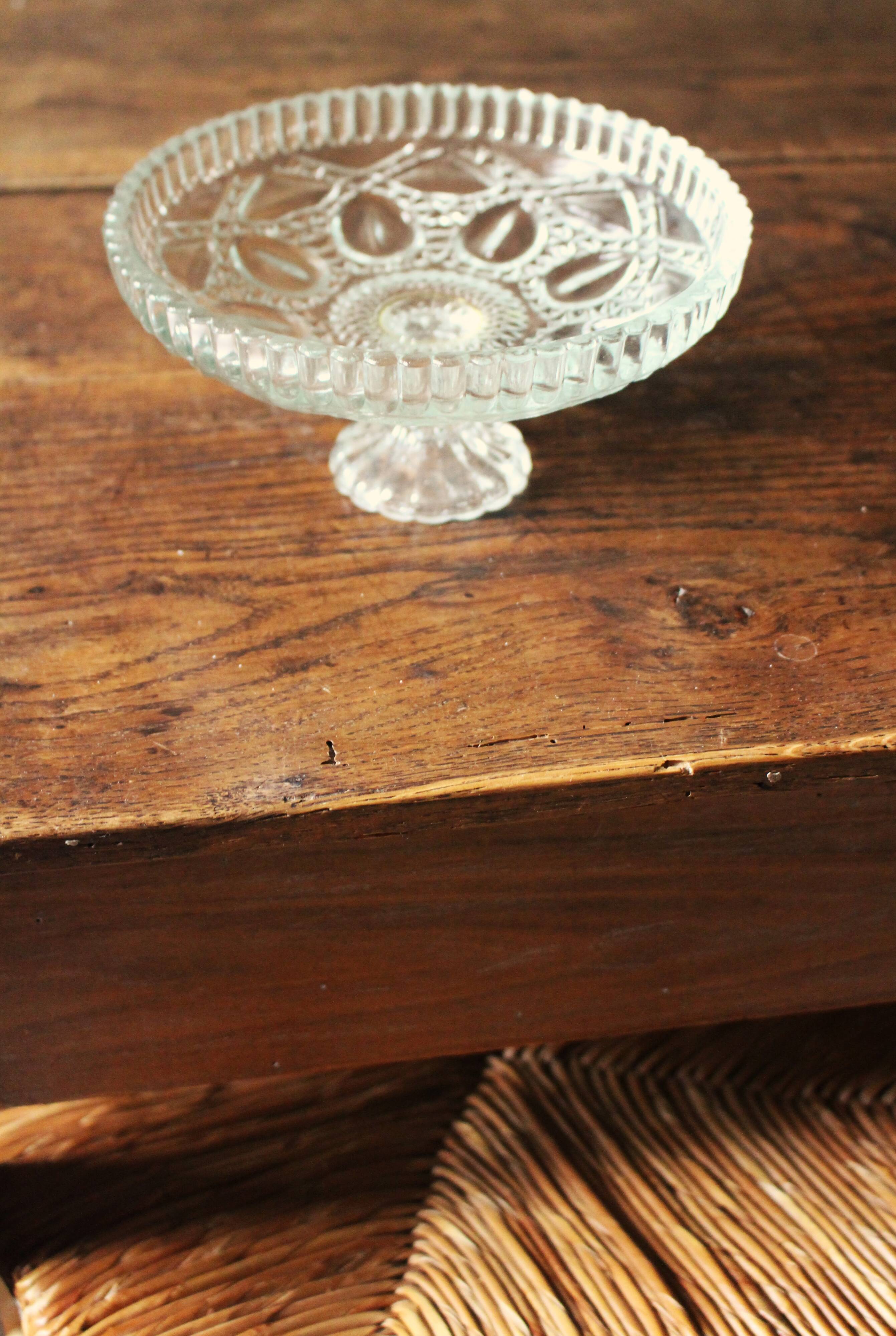 Coupelle sur Pied Verre ciselé transparent