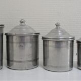 Aluminium metal spice pots 1940 series copper labels of 5