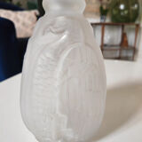 Vase art déco en verre pressé moulé aigle