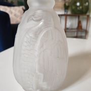 Art deco vase in pressed glass molded eagle