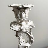 Pair of patinated candlesticks