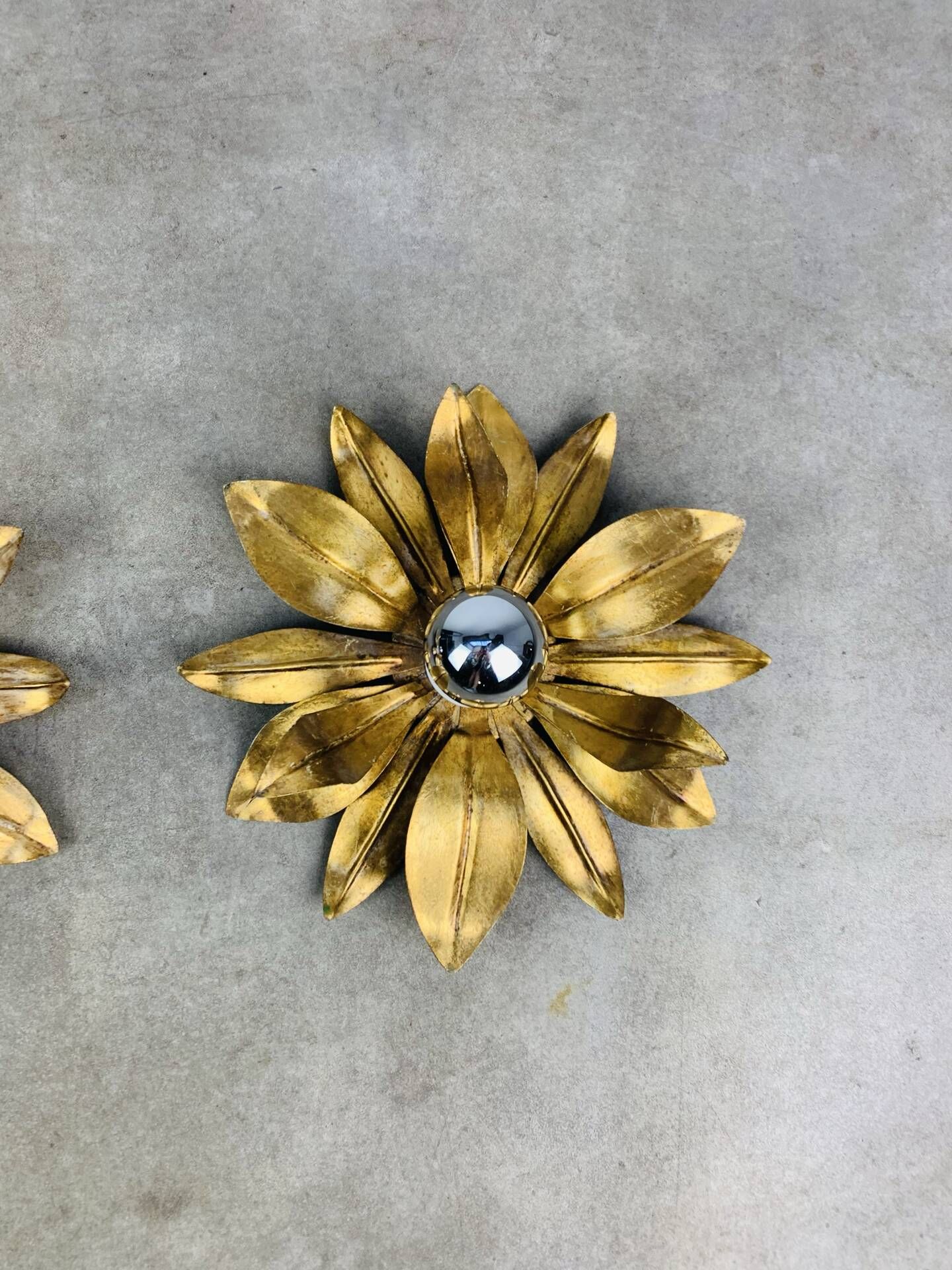 Pair of gilded Florentine wall sconces by SEP Light Firenze, Italy.