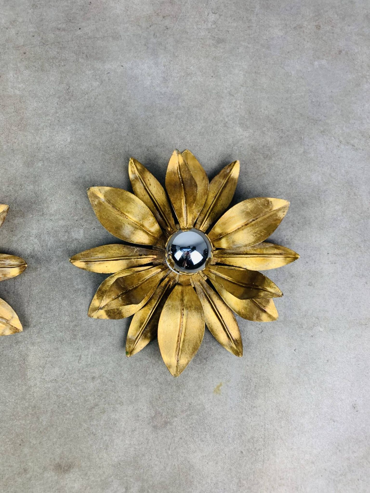 Pair of gilded Florentine wall sconces by SEP Light Firenze, Italy.