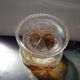 Old Transparent & Orange Cut Crystal Vase Vintage Flower Decor