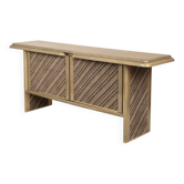Sideboard in parchment and Missoni fabric by Angelo Mazzola for Salpol, 1980