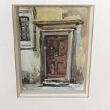 Paire d'aquarelles, les portes, détails architecturaux